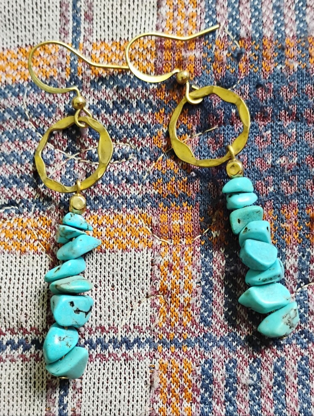 Handmade Turquoise 'Pebble' Earrings